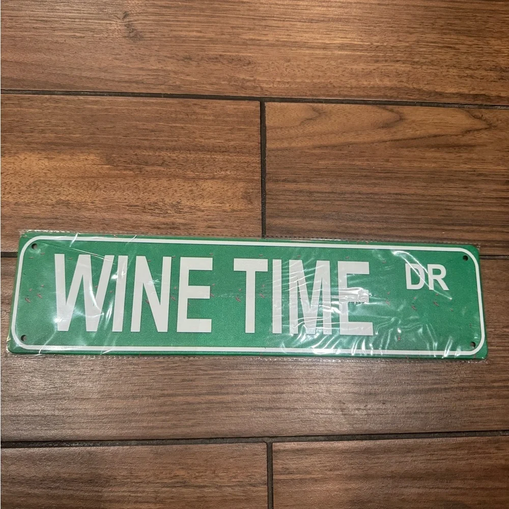 WINE TIME DR Green Decorative Street Sign home decor wall sign